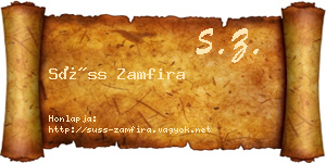 Süss Zamfira névjegykártya